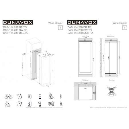 Винный шкаф двухзонный Dunavox DAB-114.288DW.TO