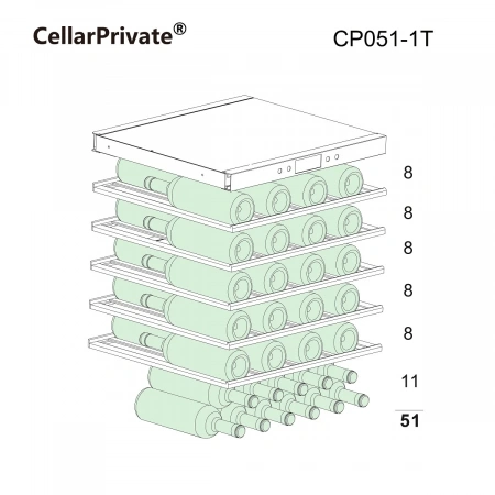 Винный шкаф монотемпературный Cellar Private CP051-1T