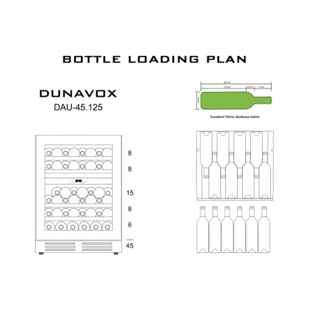 Винный шкаф двухзонный Dunavox DAU-45.125DOP.TO
