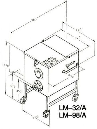 Мясорубка Koneteollisuus (KT) LM-98/A (корпус чугун., шнек алюминиевый)
